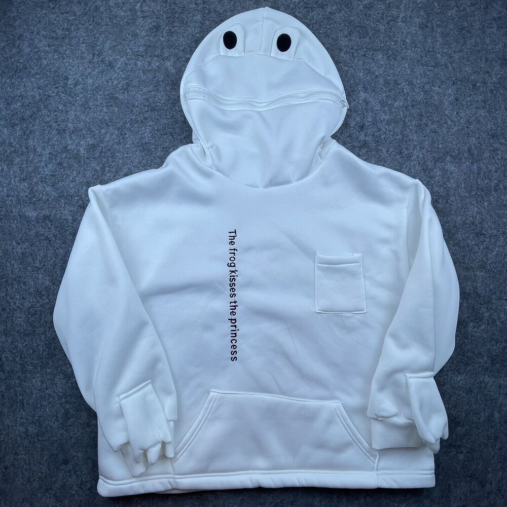 Modakawa Princess Frog‎ Kisses Hoodie Extra Large Oversized Kawaii White